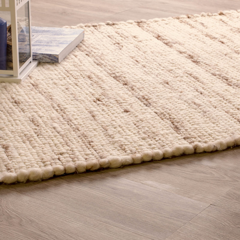 Millwood Pines Emrys Hand Braided Wool Ivory Area Rug Wayfair.ca